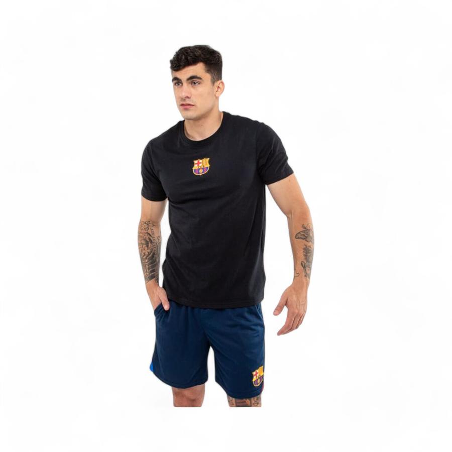 Polera Deportiva Hombre Barcelona Negro