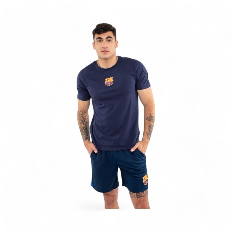 Polera Deportiva Hombre Barcelona Azul Marino