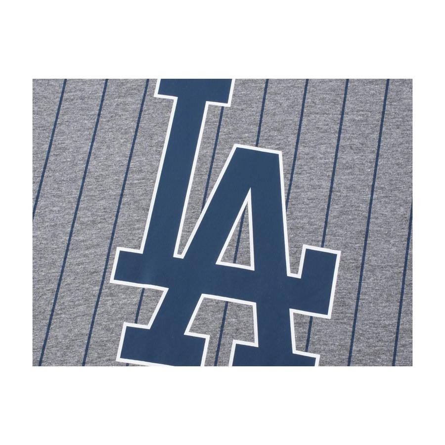Polera Hombre MLB LA Dodgers Manga Larga Rayas Gris/Azul