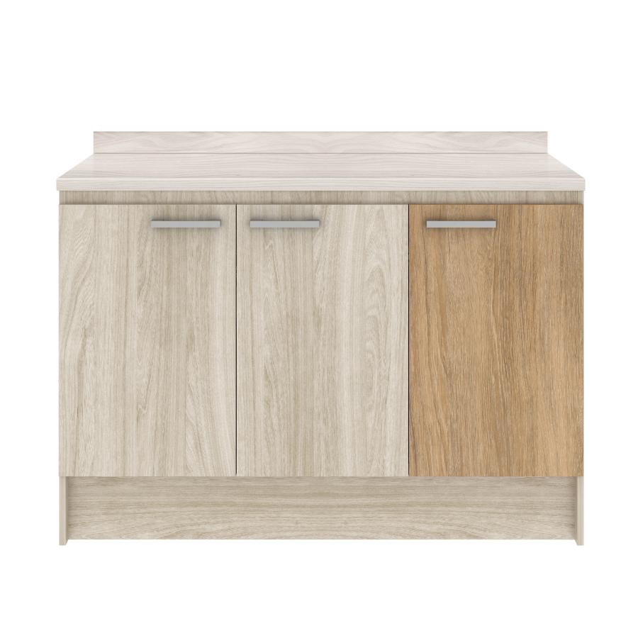 Mueble Base De Cocina 3 Puerta Blanche-Roble