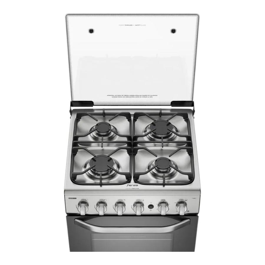 Cocina Gas 4 Platos Fensa 2606 Experience VaporBake Gris