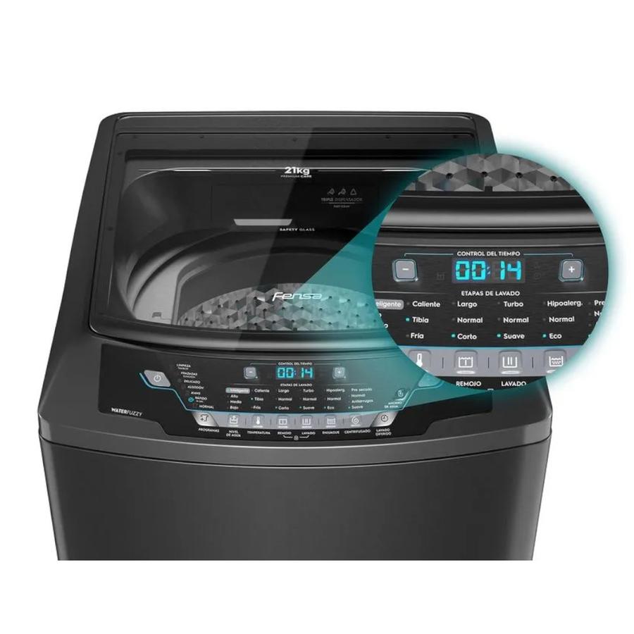 Lavadora Automática 21Kg Fensa Premium Care 21 Onix Gris