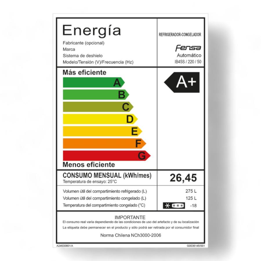 Refrigerador Fensa Freezer Inverter AutoSense 400 Litros
