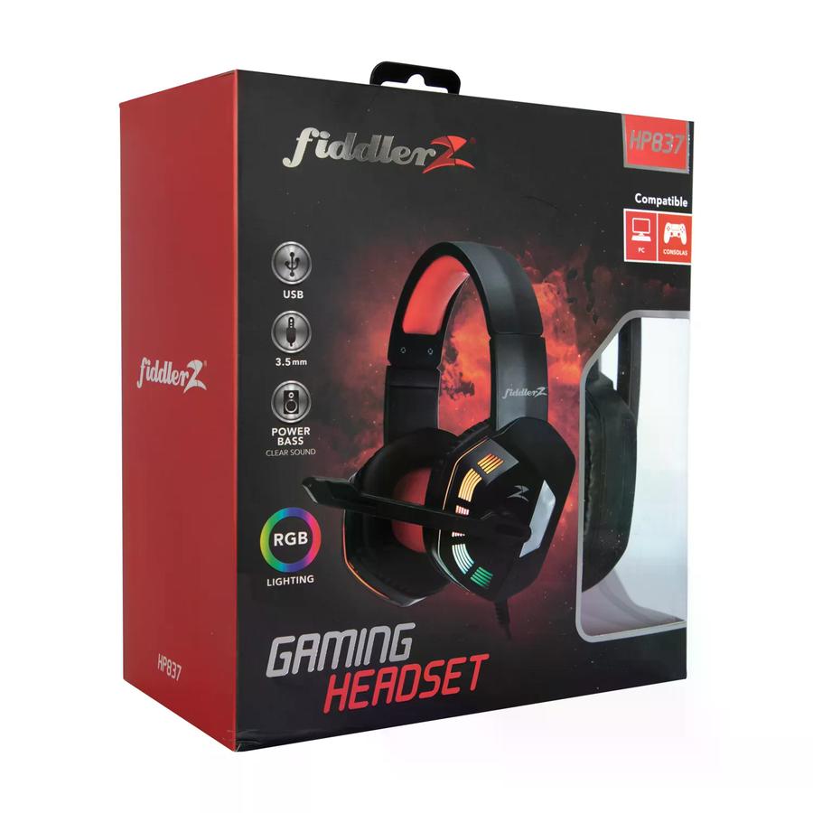 Audífonos Gamer LED RGB HP837 Fiddler Z
