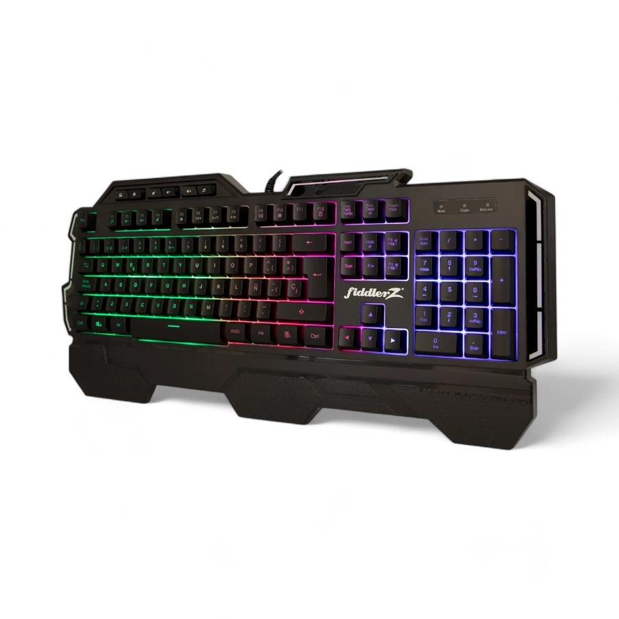 Teclado Gamer Fiddler Z KD609 Membrana RGB Negro