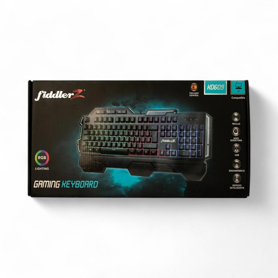 Teclado Gamer Fiddler Z KD609 Membrana RGB Negro
