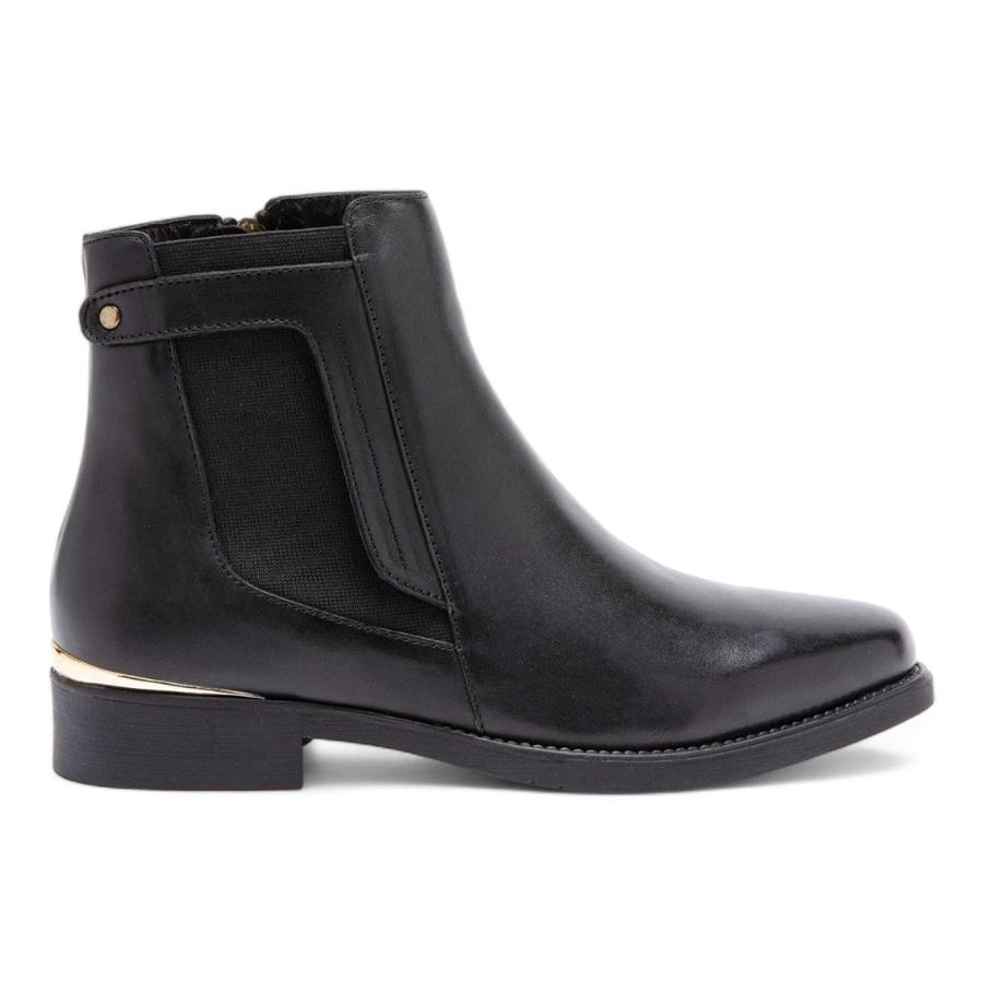 Botin Casual Mujer Gacel Cuero Negro