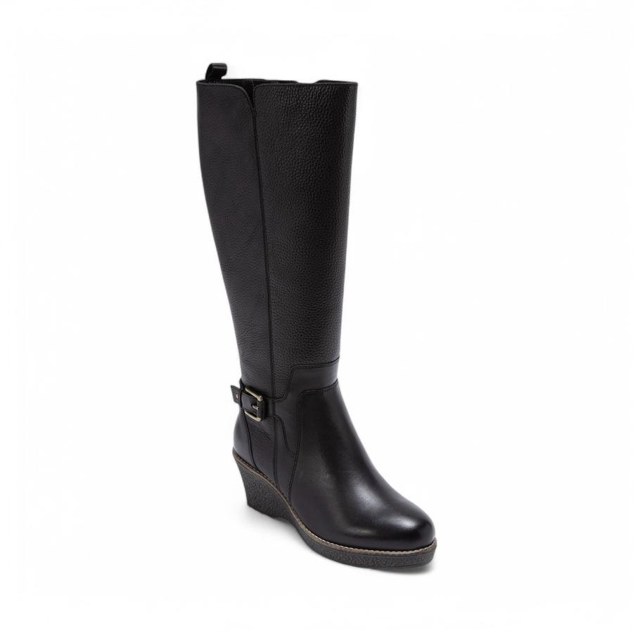 Bota Alta Mujer Gacel Leda Cuero Negro