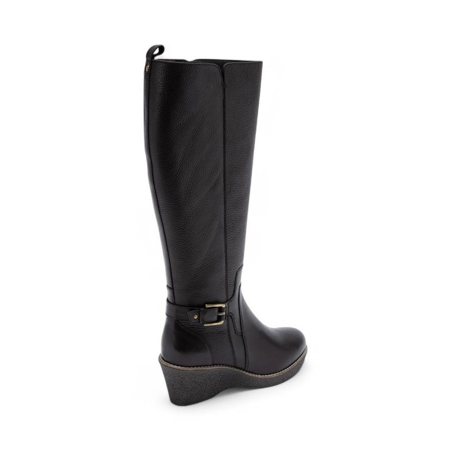 Bota Alta Mujer Gacel Leda Cuero Negro