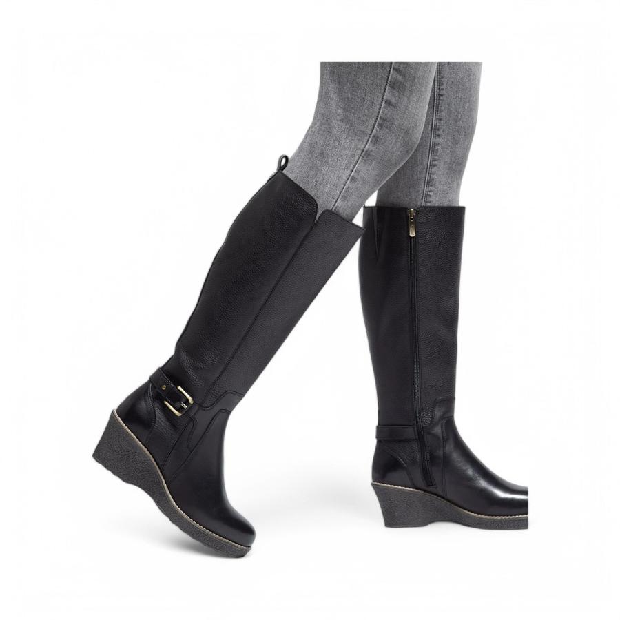 Bota Alta Mujer Gacel Leda Cuero Negro