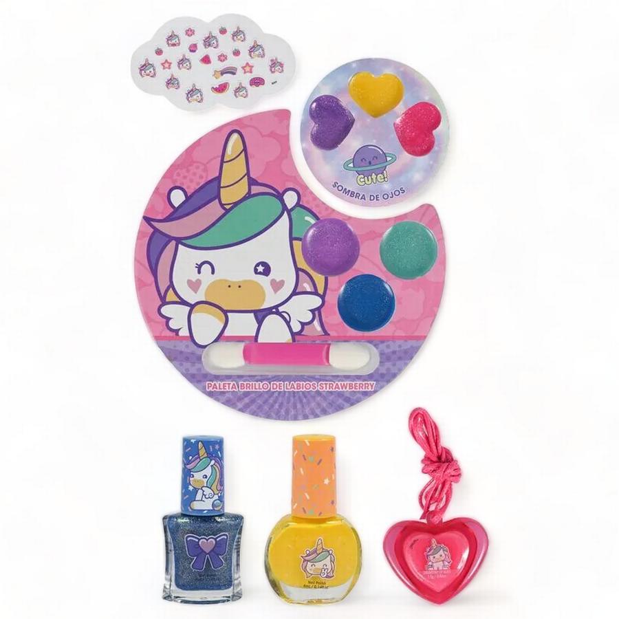 Cartera Unicorn Con 2 Esmaltes Y Accesorios