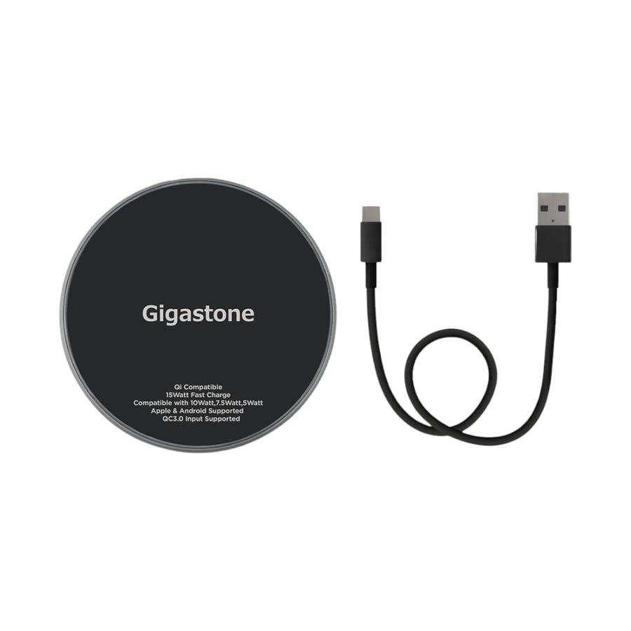 Cargador Inalambrico Gigastone 15W Carga Rápida Negro