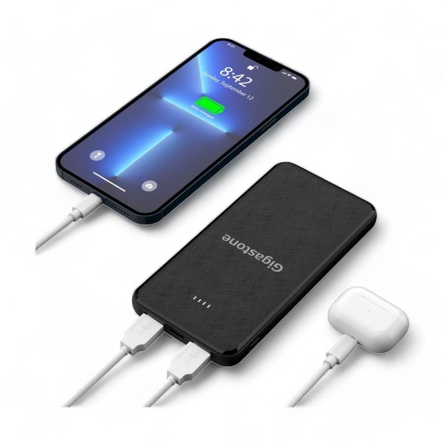 Power Bank Gigastones 10000 Mah Tipo C/Usb Negro