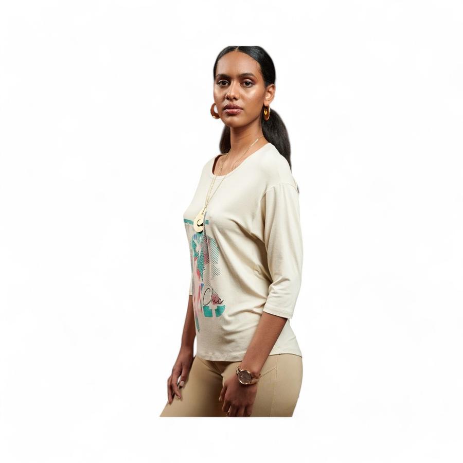 Polera Mujer Give Thyra Manga Larga Beige