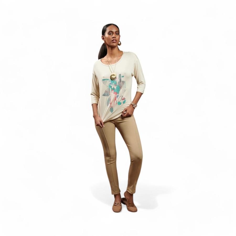 Polera Mujer Give Thyra Manga Larga Beige