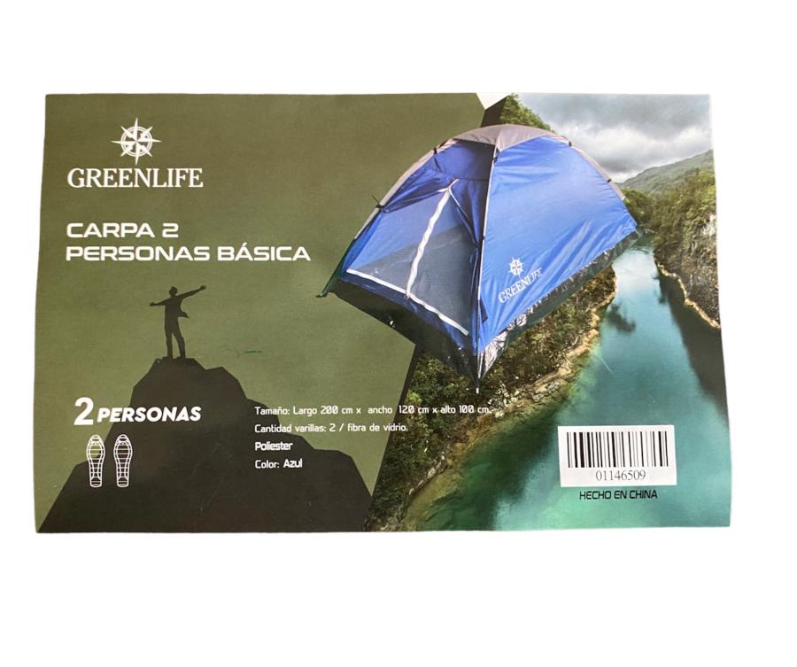 Carpa Greenlife Basic 2 Personas Azul