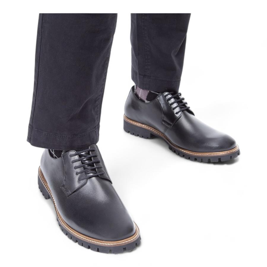 Zapato Casual Hombre Guante Cuero Quebec Negro