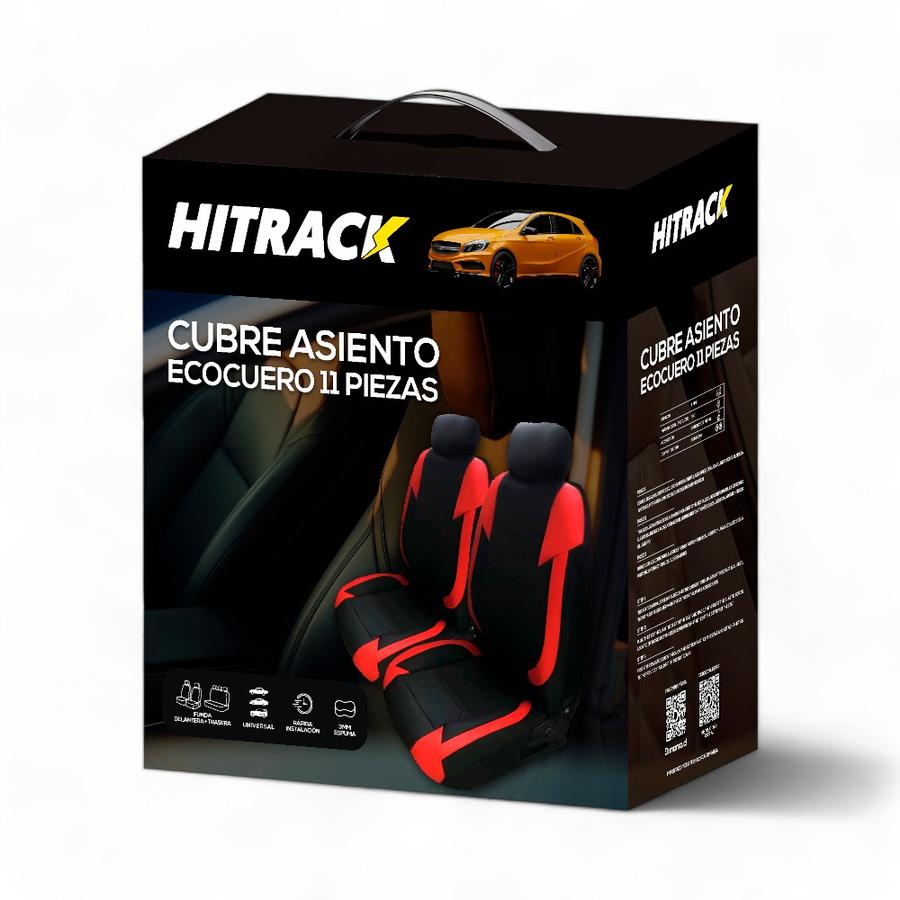 Cubre Asientos Auto Hi Track Ecocuero 3 Mm Rojo