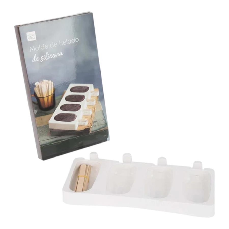 Molde Helado Silicona Home Well Blanco