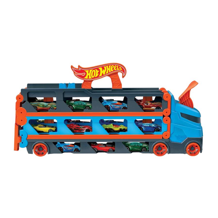 Camión De Transporte Hot Wheels Con Pista Extensible