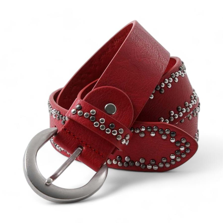 Cinturón Mujer Invierno Tachas Humana Rojo