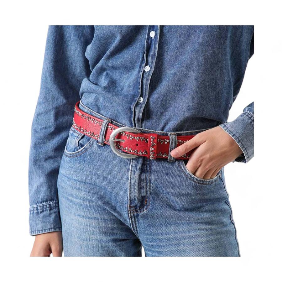 Cinturón Mujer Invierno Tachas Humana Rojo
