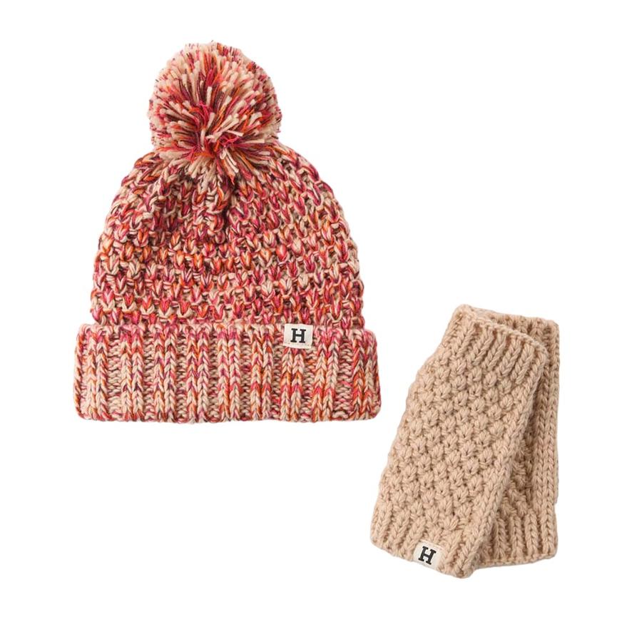 Pack De Gorro Y Mitones Tejidos Mujer Melange Humana Café