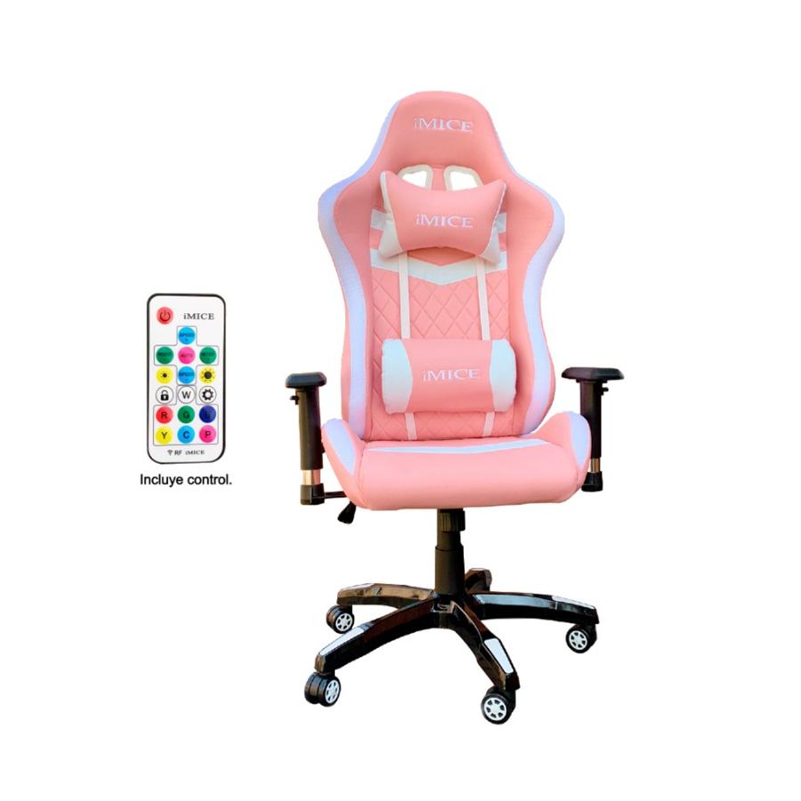 SILLA GAMER RGB ROSADA