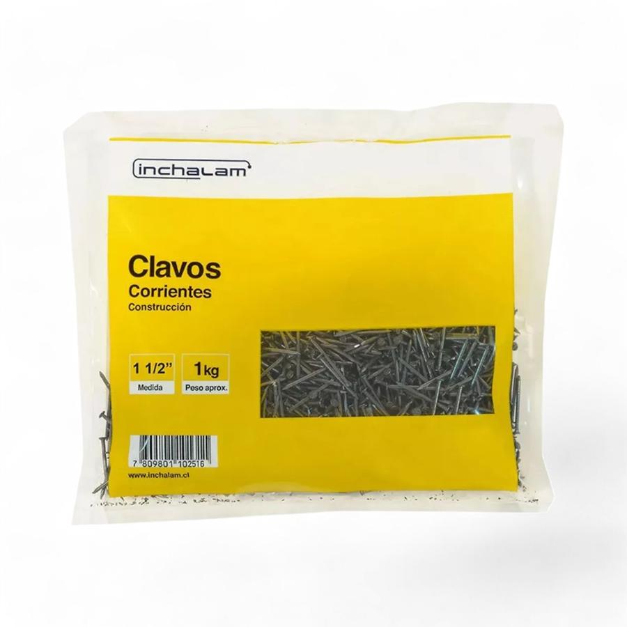 Bolsa Clavos Corrientes Inchalam 1 1/2" 1 Kg
