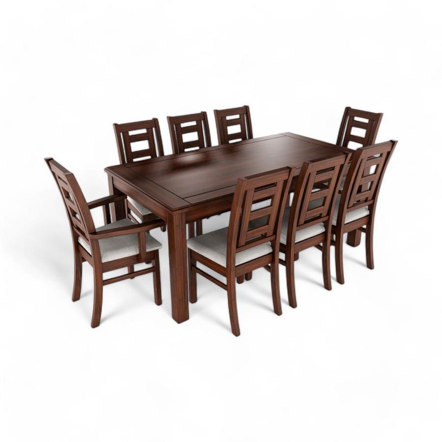 Comedor Insigne Sevilla 6 Sillas + 2 Sitiales Nogal