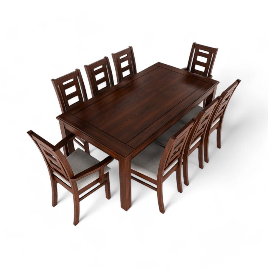 Comedor Insigne Sevilla 6 Sillas + 2 Sitiales Nogal