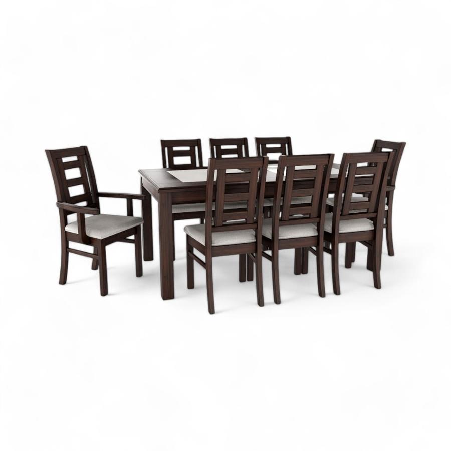 Comedor Insigne Porcelanato 6 Sillas + 2 Sitiales Chocolate