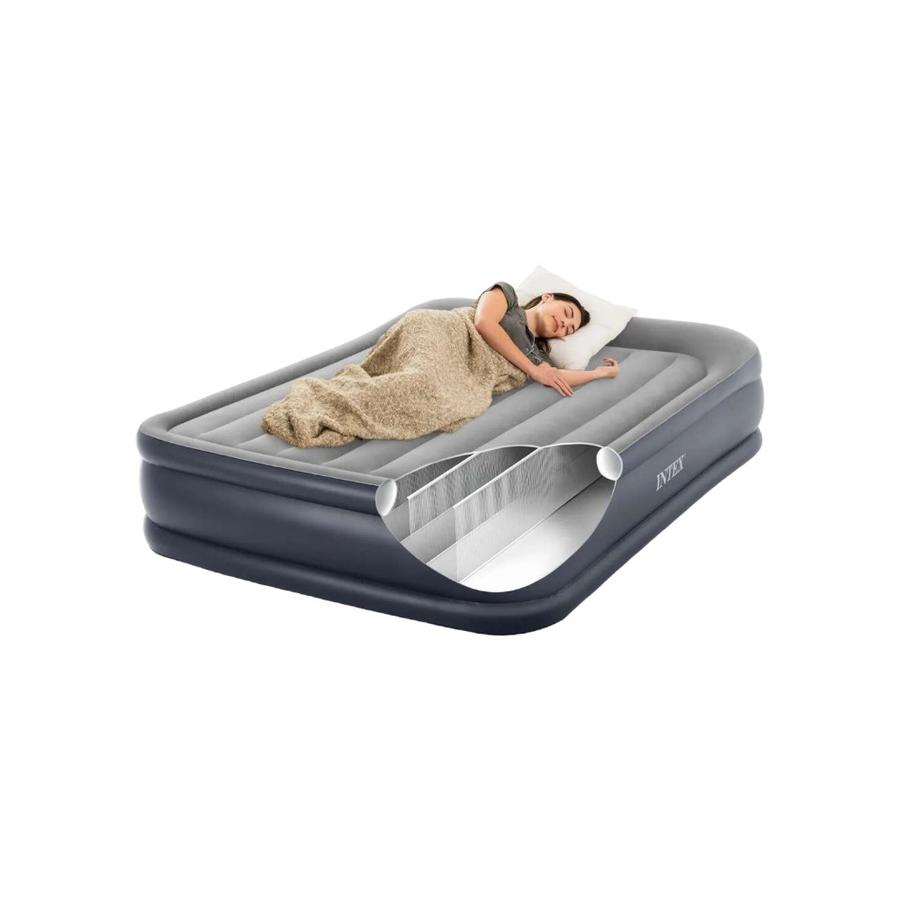 Colchon Inflable 2 Plazas Intex Deluxe Gris