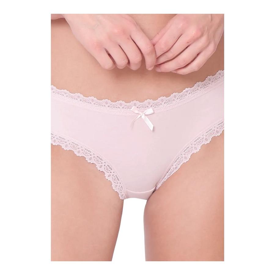 Pack 4 Pantaletas Mujer Intime Encaje Algodón Rosado