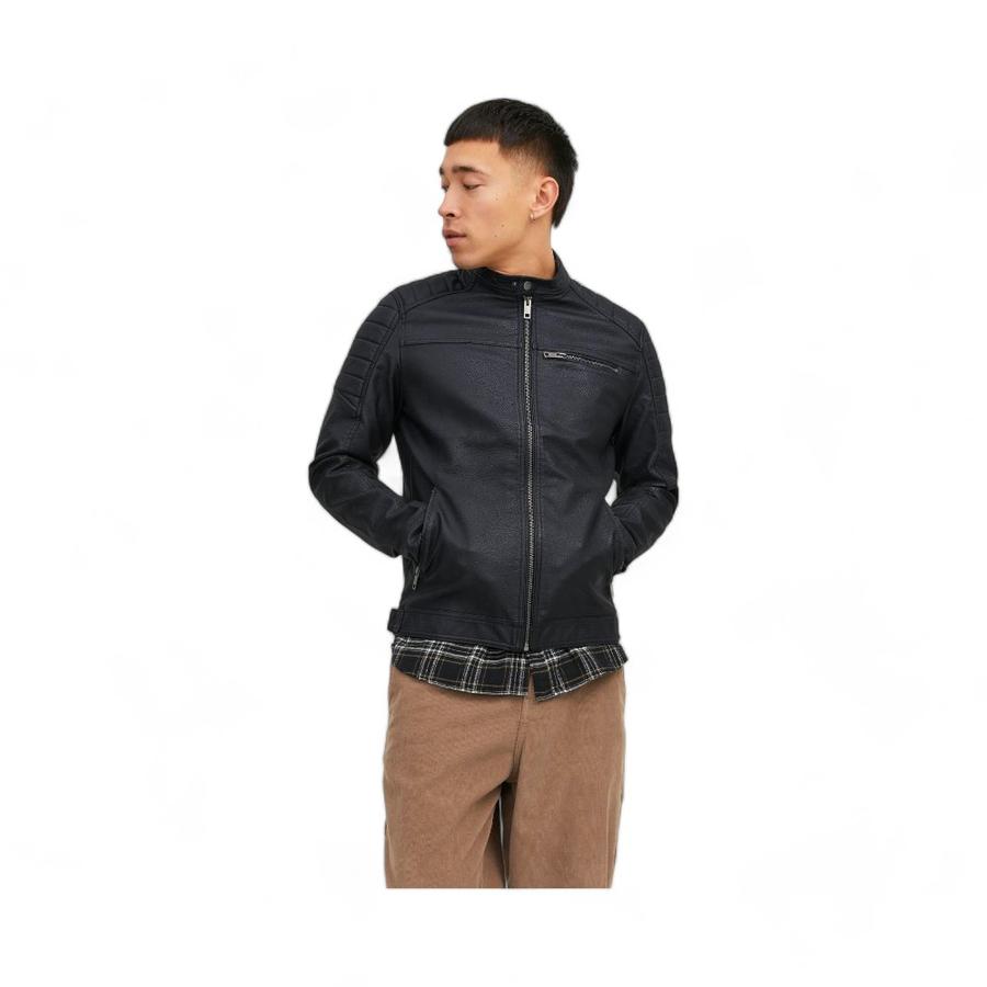 Chaqueta Hombre Jack&Jones Biker Antelina Negro