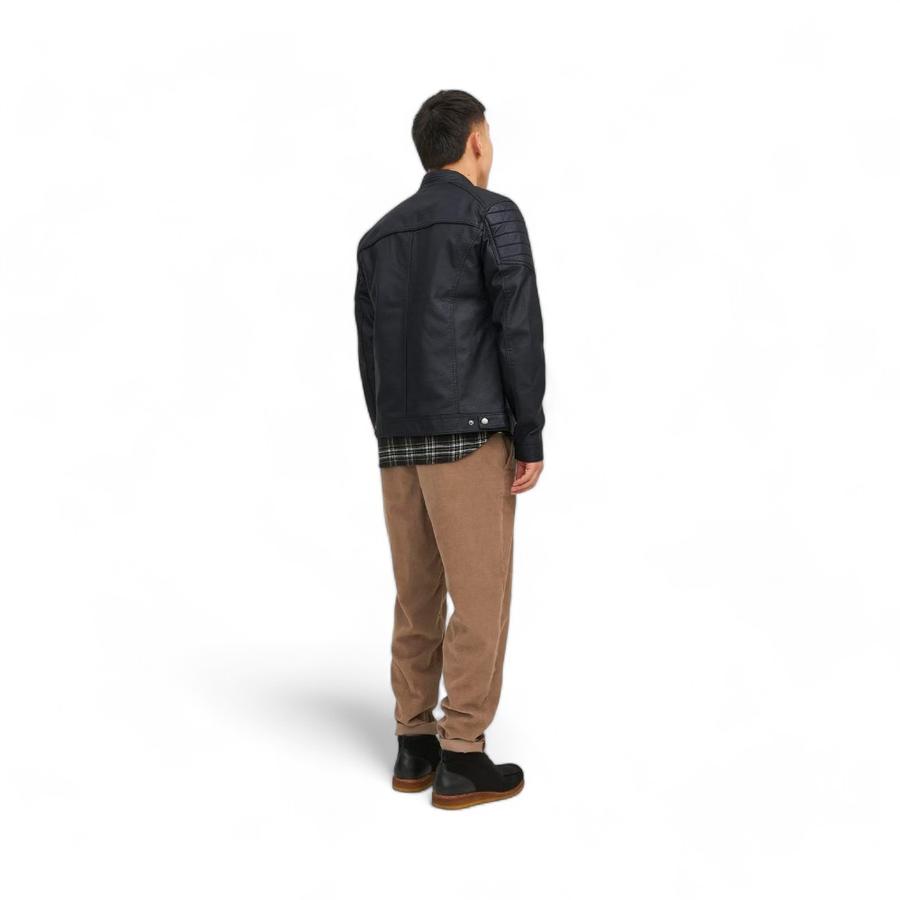 Chaqueta Hombre Jack&Jones Biker Antelina Negro