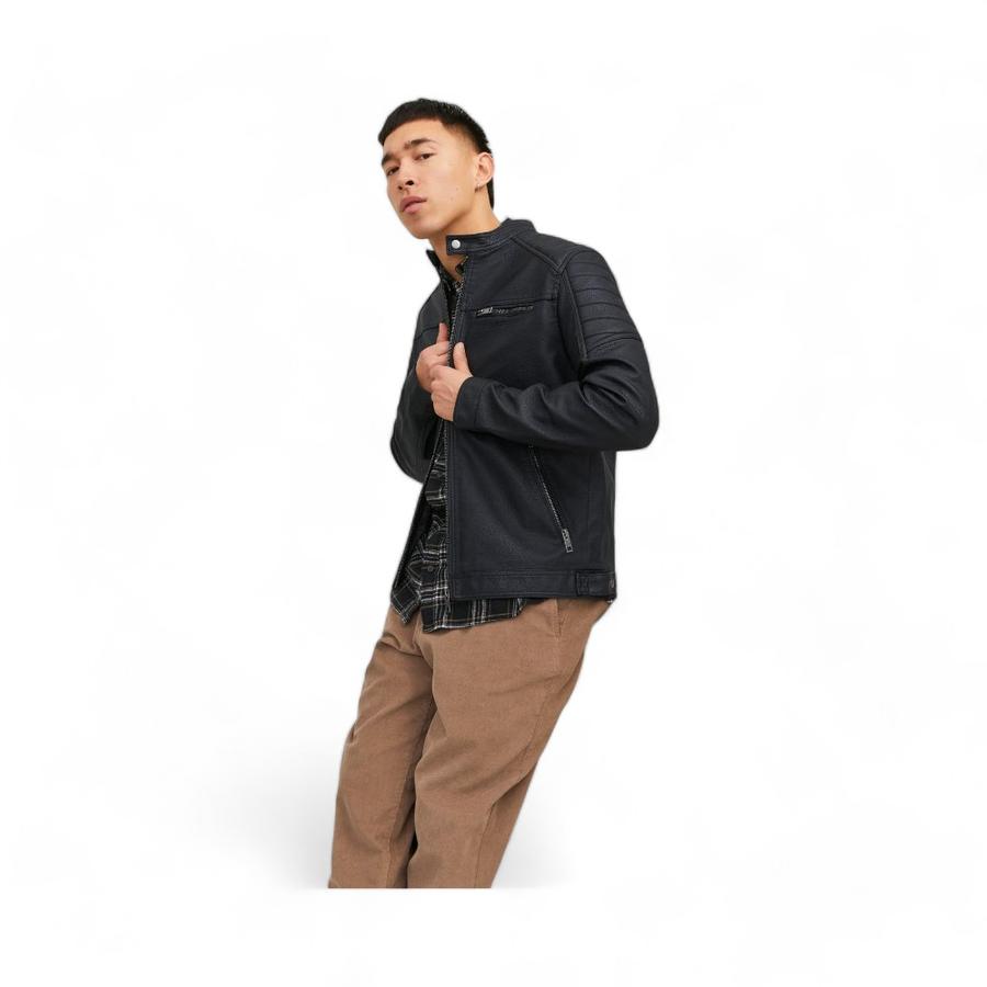 Chaqueta Hombre Jack&Jones Biker Antelina Negro