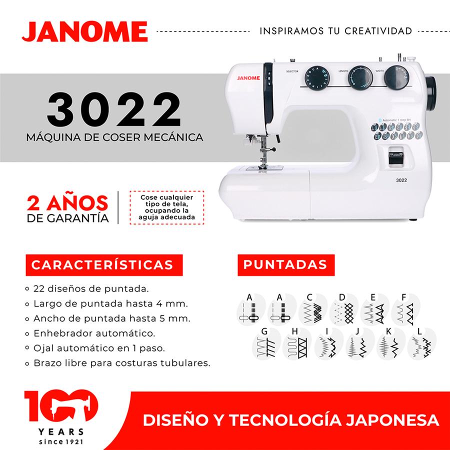 Máquina De Coser Janome 3022 Blanco