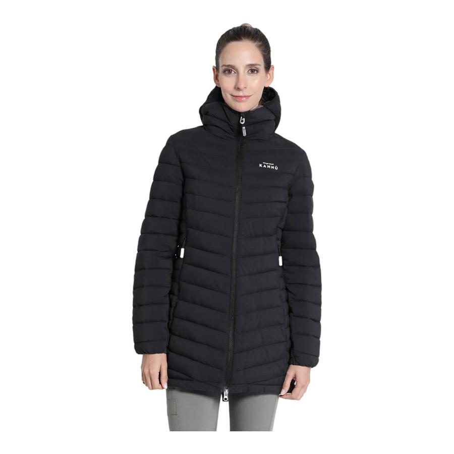 Parka Outdoor Mujer Kannu Larga Insulada Cisnes Negro