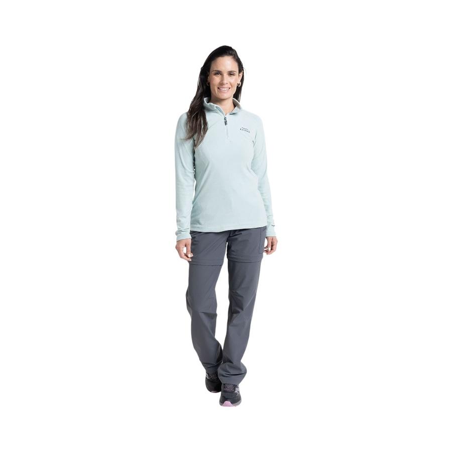 Polar Mujer Kannu Valle De La Luna Half Zipper Verde Claro