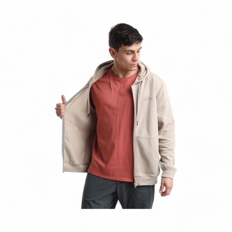 Polerón Hombre Kannu Coigue Full Zipper Beige