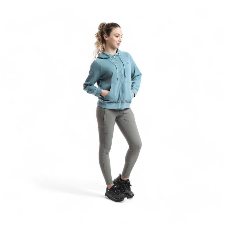 Polerón Mujer Kannu Coigue Full Zipper Azul Piedra