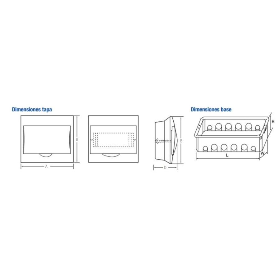 Tablero embutido Kersting IP41, LH, 12 polos