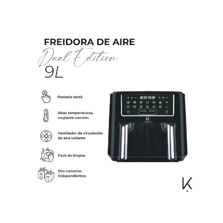 Freidora de Aire Kitchen It Dual Edition 9 Litros