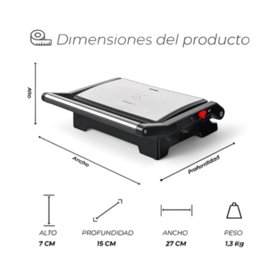Plancha Panini Kitchen It Master Edition 2P 1000W