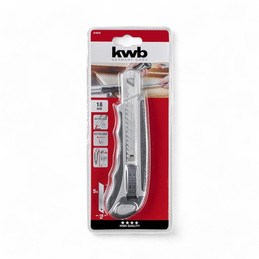 Cuchillo Cartonero KWB + 6 Hojas 18 Mm