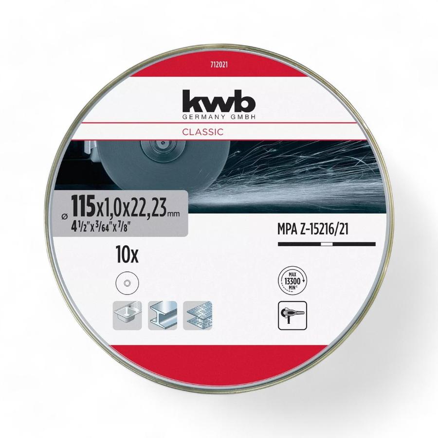 Lata 10 Discos De Corte KWB 4 1/2