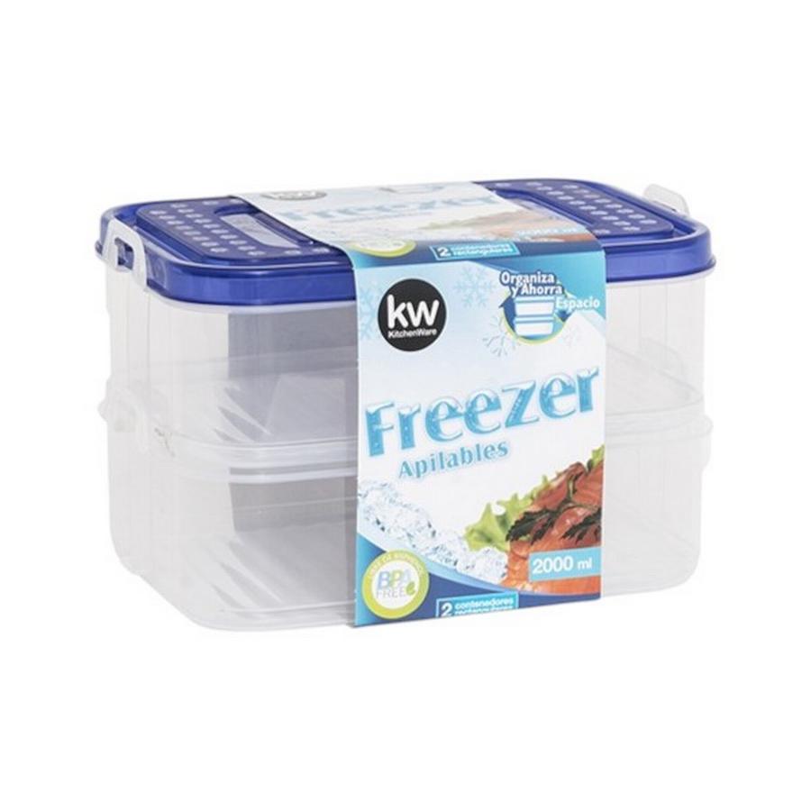 Set De 2 Contenedores Freezer 2000 ml