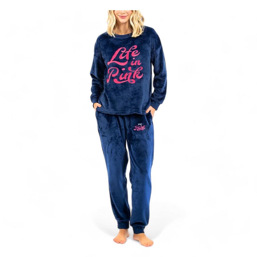 Pijama De Polar Mujer Lady Genny Azul