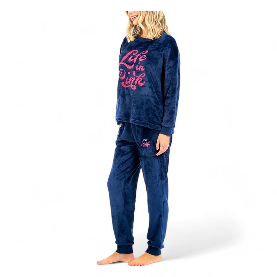 Pijama De Polar Mujer Lady Genny Azul